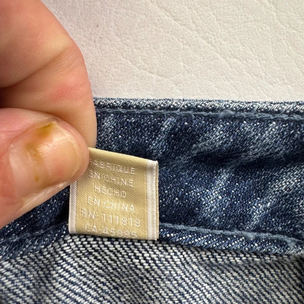 Michael Kors Womens Distressed Denim Mini Skirt Medium Wash Raw Hem Size 12